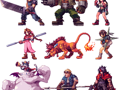 超棒的 2D Sprites ！ FFVII 和 Monster Hunter 都有！