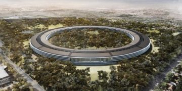 Apple 最新太空船办公室施工现场看起来真的很大