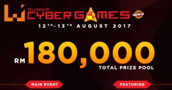Selangor Cyber Games 2017即将在8月举行！总奖金高达RM180,000！