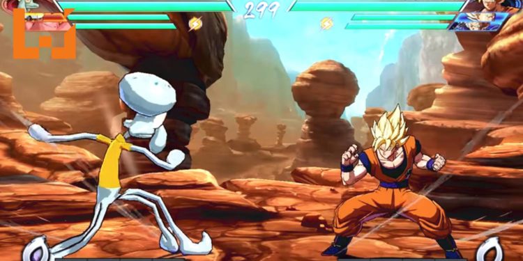 SpongeBob人物乱入《DRAGON BALL FighterZ》！Squidward吊打悟空和Frieza！