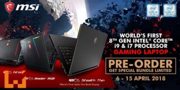MSI宣布三款搭载第8代Intel Core处理器的电竞笔电正式开启预购！