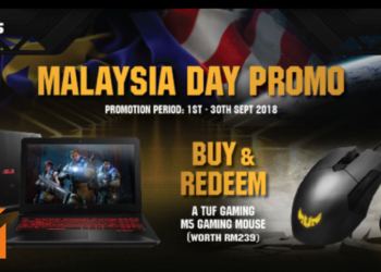 ASUS TUF Gaming电竞笔电9月促销！买电脑送价值RM200以上的滑鼠！
