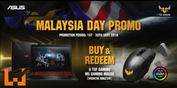 ASUS TUF Gaming电竞笔电9月促销！买电脑送价值RM200以上的滑鼠！