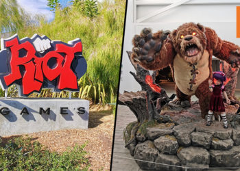 Wanuxi到Riot Games LA World总部的半日游！Riot Games不忘粉丝, 在墙上挂了粉丝绘图！现场超多《LOL》周边商品！