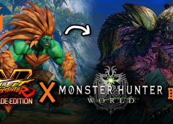 看过灭尽龙双足直立行走的模样吗？《Street Fighter V: Arcade Edition》与《Monster Hunter: World》联动, 让Blanka变灭尽龙！