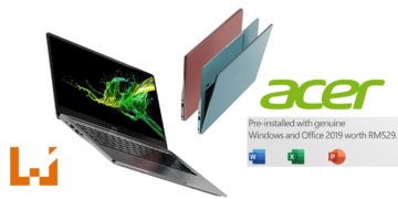 大马Acer正式宣布Acer Swift 3笔电折扣RM300！笔电还预先设置价值RM529的Microsoft Office Home & Student 2019！