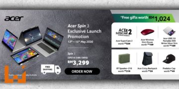 大马Acer宣布新Acer Spin 3笔电已开放预购！首50位预购该笔电的玩家可免费获得高达RM1,000的礼品！