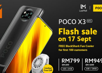 POCO X3 NFC Lazada限时促销！POCO X3 NFC有折扣！首100位顾客可获得BlackShark Fun Cooler！