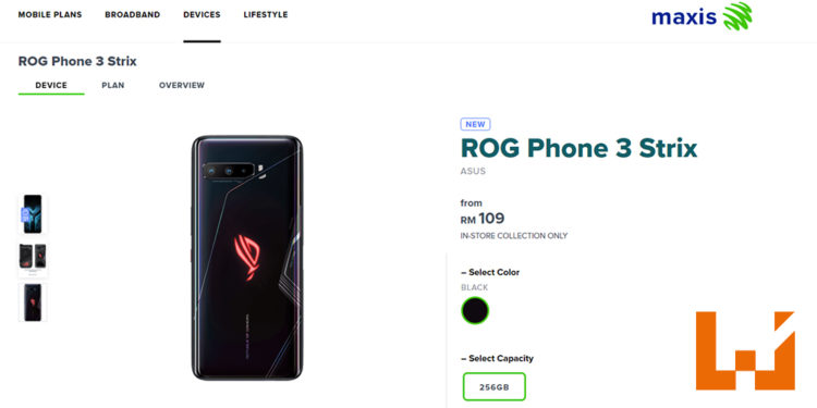 Maxis Zerolution推出ROG Phone 3 Strix 配套！最低仅需RM109就能把手机带回家！
