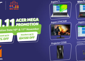 Acer Malaysia举行双11促销活动！折扣最高50%！