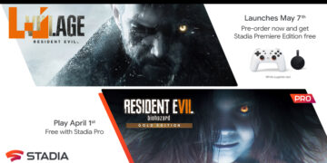 购买Stadia平台上的《Resident Evil Village》可获得免费硬件！4月1日可免费领取《Resident Evil 7 Gold Edition》！