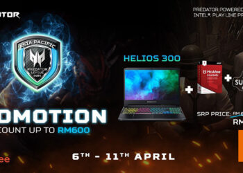 Acer公布新型号Predator Helios 300 以及 Nitro 5电竞笔电！迎合电竞赛事举办促销活动、最低从RM3,799开始！