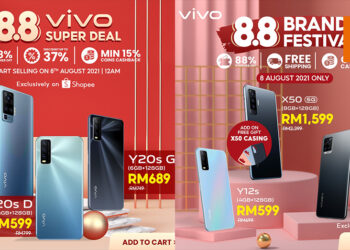 vivo x Shopee 8.8 Brand Festival限时一天的促销活动！享受高达37%的手机优惠！