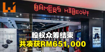 Gamers Hideout股权众筹结束！1个月时间筹获RM65.1万资金！