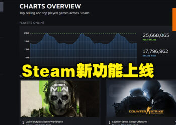 Steam全新功能上线！实时榜单以及每周热销榜让玩家一键查询当下最热门的游戏！