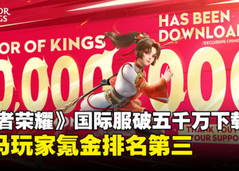 《王者荣耀》国际服下载量突破5,000万次，马来西亚玩家全球氪金排名第三！