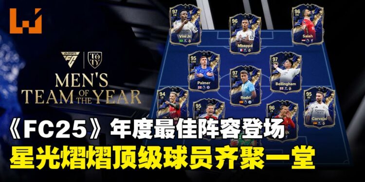 《EA SPORTS FC 25》年度最佳阵容揭晓：2024年梦幻阵容登场，让你的球队登顶巅峰！