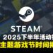 Steam公开2025年下半年特卖及游戏节完整日程公开！别错过精彩活动！