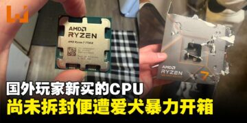 国外玩家新买的AMD Ryzen 7 7700X尚未拆封便遭爱犬暴力开箱