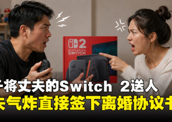 妻子嫌丈夫没上进心，将他抽中的Switch 2送人，男方直接签离婚协议！