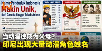 印尼民事登记数据出现大量动漫角色相关姓名，从鸣人、佐助到路飞与哆啦A梦都有
